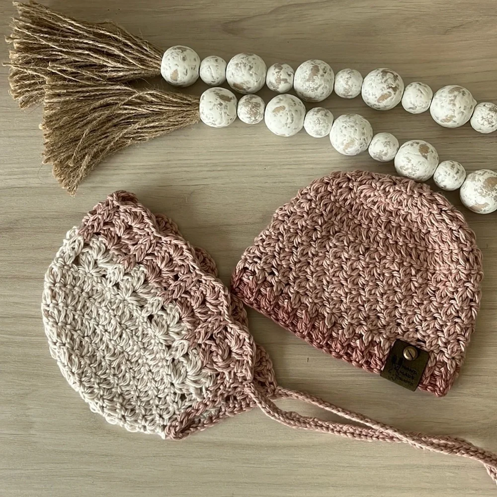 Crochet Beanie and Bonnet Set
